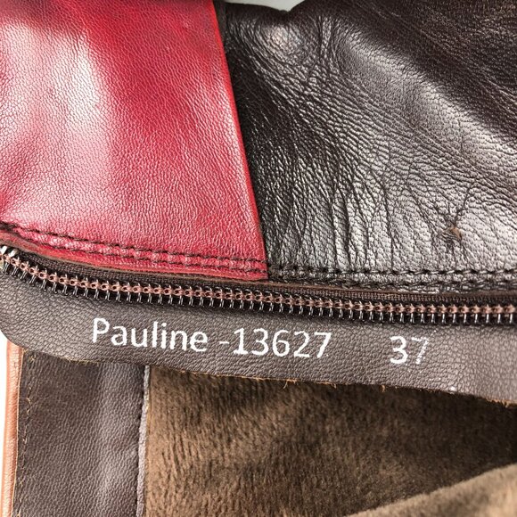 Canal Grande Women's Size 37 Pauline Dark Brown Red Side Zip Ankle Booties 13627 - Picture 16 of 16